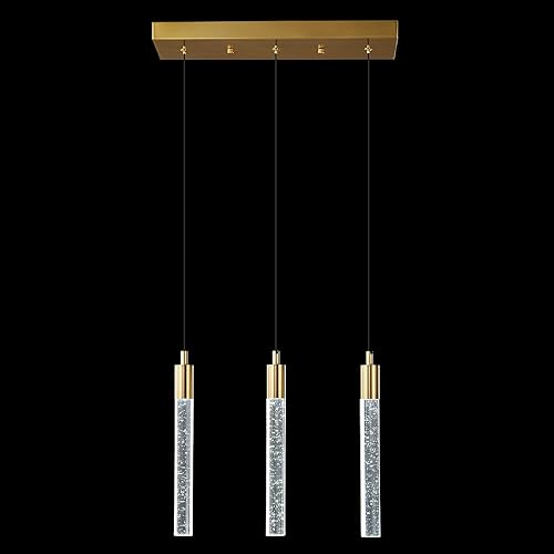 zhllmq Iluminación de isla de cocina, lámpara colgante de isla de cocina, regulable, LED, dorado, mini iluminación colgante, comedor, sala de estar,