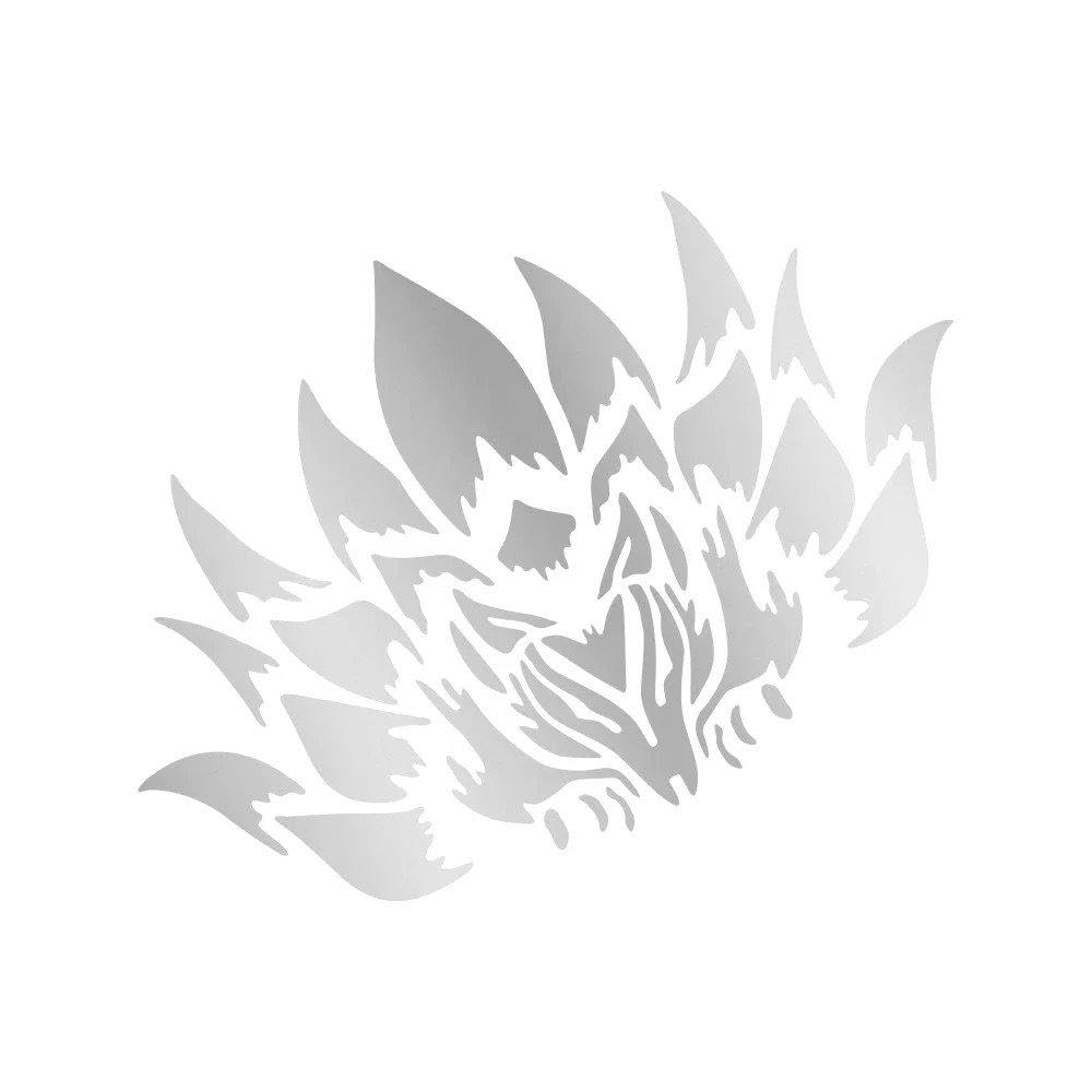 Nine Tailed Demon Fox Car Sticker Auto Front Hood Vinyl Film PVC(Matt Silver)