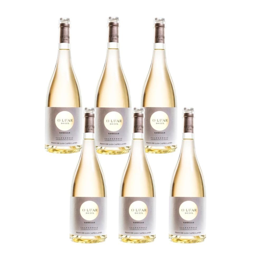 O Luar Do Sil Godello 2025 caja de 6 Botellas – Pago de los Capellanes | Vino Blanco D.O. Valdeorras | 100% Uva Godello | 750 ml
