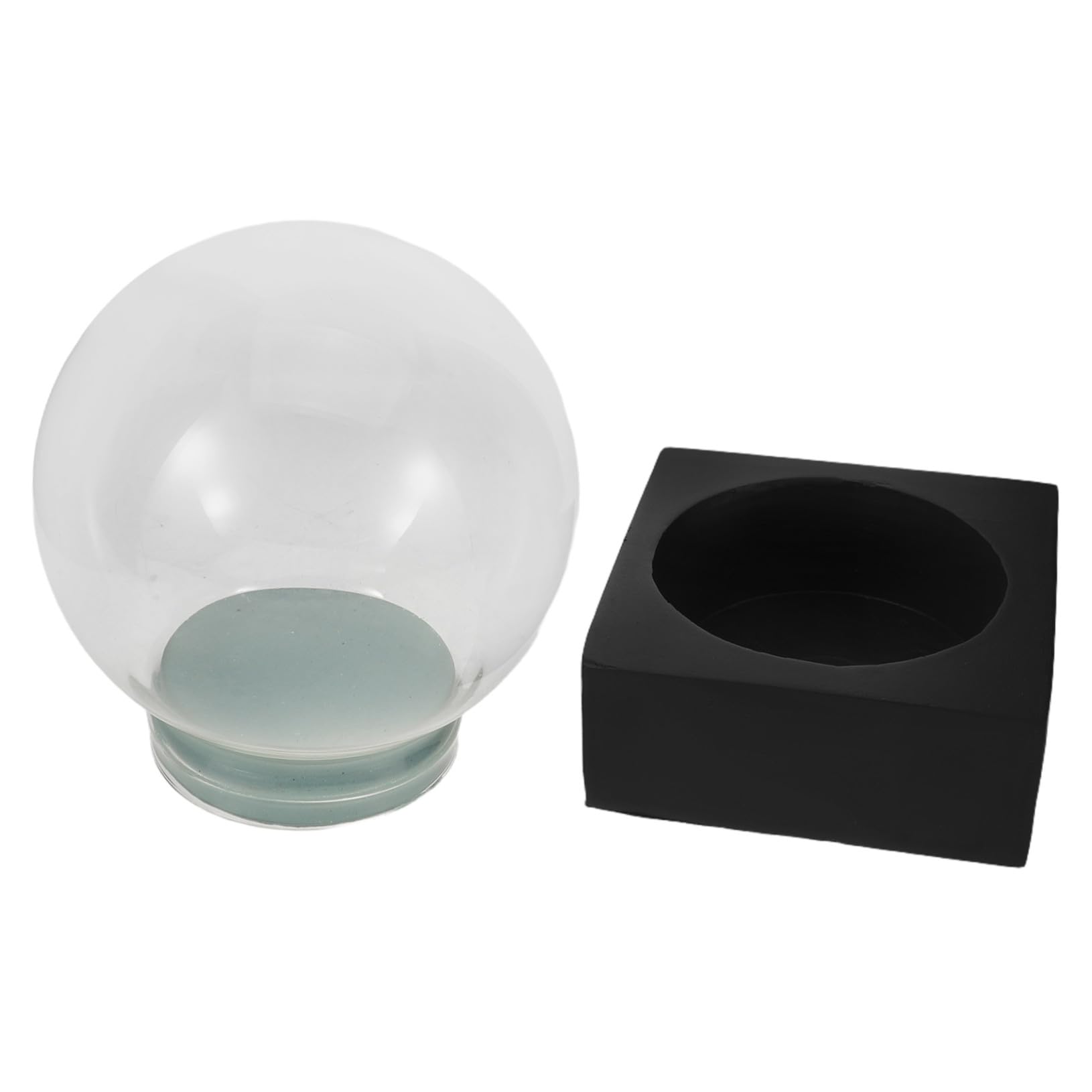 Kit para hacer bolas de nieve navideñas Veemoon con base de resina negra