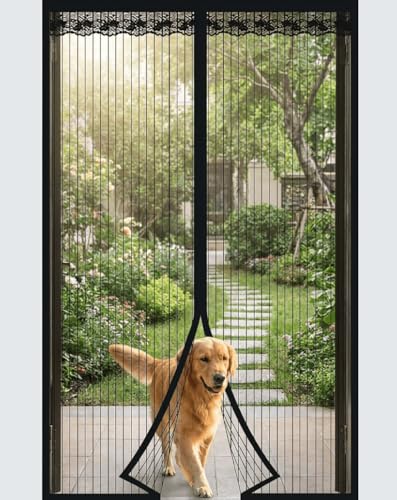 Moustiquaire Porte Magnétique 90x200cm Sflyda Rideau Anti-Insectes Fermeture Automatique Maillage Ultra Fin Rideau Moustiquaire Aimanté Fenêtre Anti Mouche...