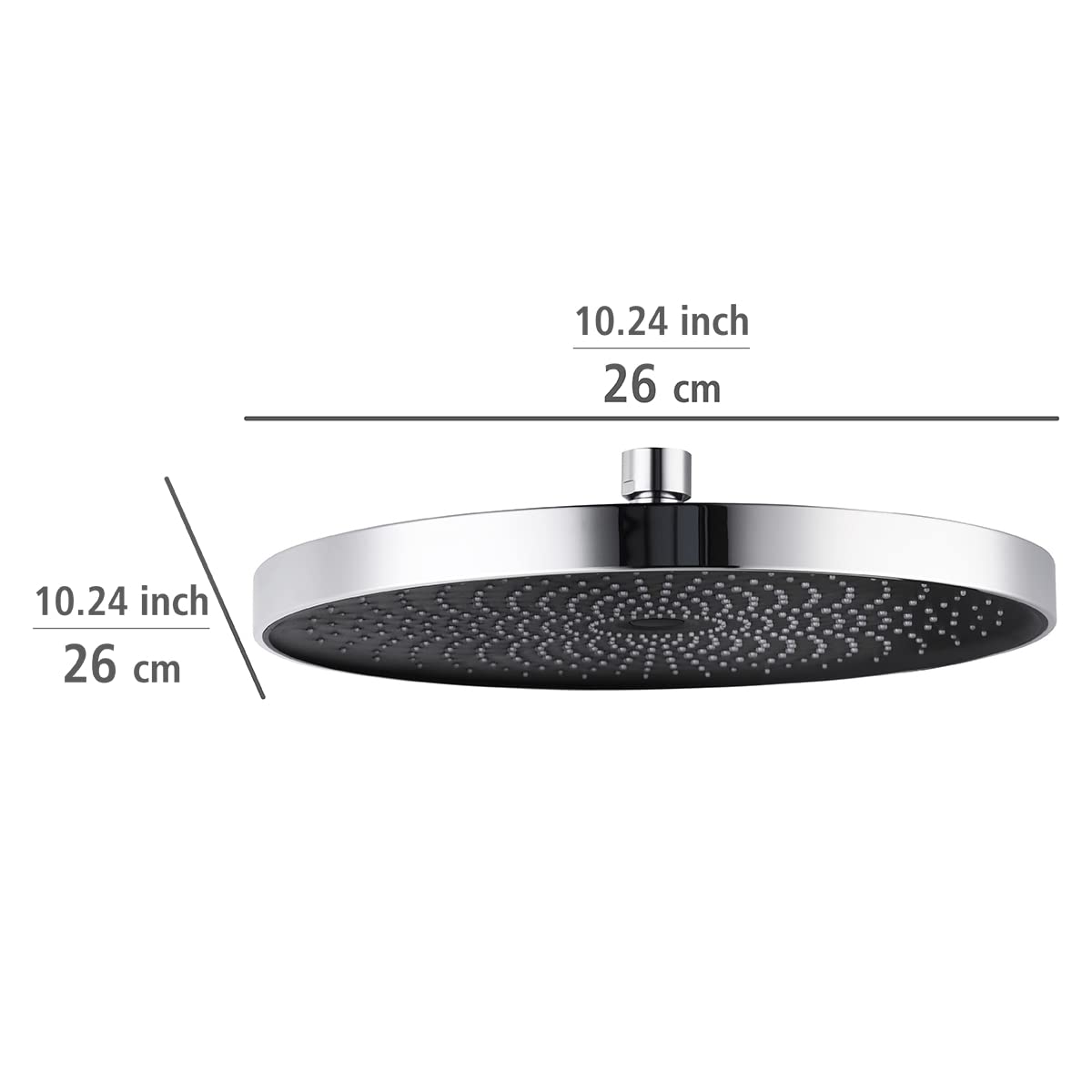 Alcachofa de ducha Softwater cromado/negro, universal, con 416 boquillas