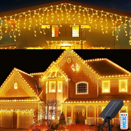Luces de Carámbano Solar 10M 336LEDs Navidad