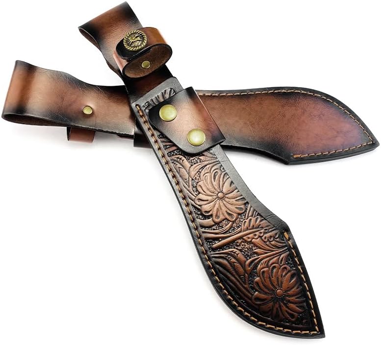 1PC Leather Knife Sheath, 13.11inch Protective Case for Belt with Snap Closure Fits for Outdoor Search, Rescue, Hiking