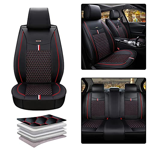 Car Seat Covers Fit for Chevy for Chevrolet Camaro 1999-2021 5-Seat Covers Front Rear Seat Protector Airbag Compatible Car Decorative Accessory Full Set Black Red