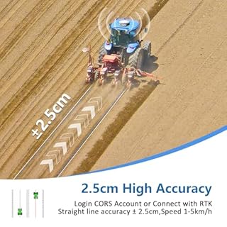 Tractor GPS, Auto Steer System 2.5cm Accuracy by RTK Base 10cm Precision by PPP Without RTK, AB Line in Straight Curve A+ Pivot U-Turn Mode for Planting Spraying Harvesting