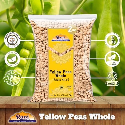 Image of Rani Yellow Peas Whole, Dried (Vatana, Matar) 32oz (2lbs) 908g ~ All Natural | Vegan | Gluten Friendly | Kosher | Product of USA