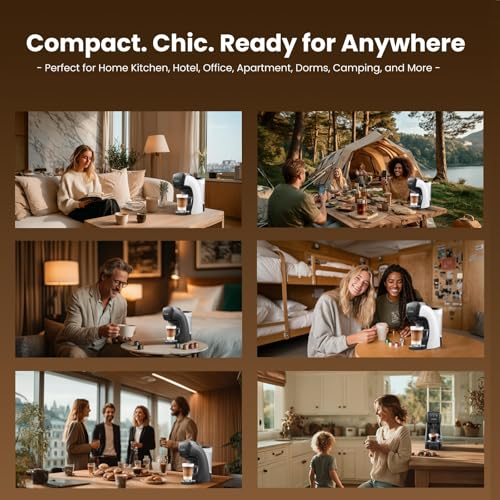 Warriors1 Mini Coffee Maker for Keurig K Cup, Espresso Machine for Nespresso Original, Dolce Gusto Pods, Ground Coffee, 20 Bar Coffee Machine fits kitchens, apartments, dorms, RVs, 28 oz Reservoir