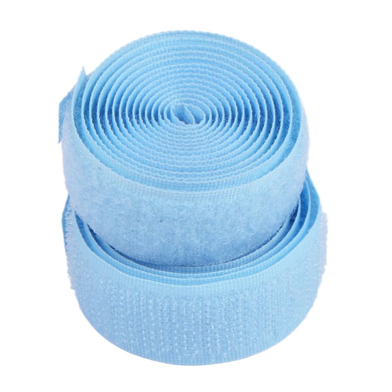 Globellapro 2 Meters Hook and Loop Strip Tape Light Blue 2CM Wide Fastening Tapes For Sewing, 2cm*2m