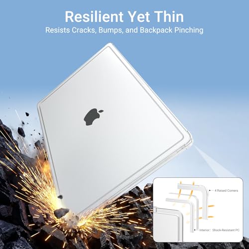 Image of MOSISO Compatible with MacBook Pro 14 inch Case M5 M4 M3 M2 M1 2026-2021 | Enhanced Shock-Absorbing Perimeter Matte Hard Case, A3427 A3426 A3434 A3112 A3185 A3401 A2918 A2992 A2779 A2442, Matte Clear