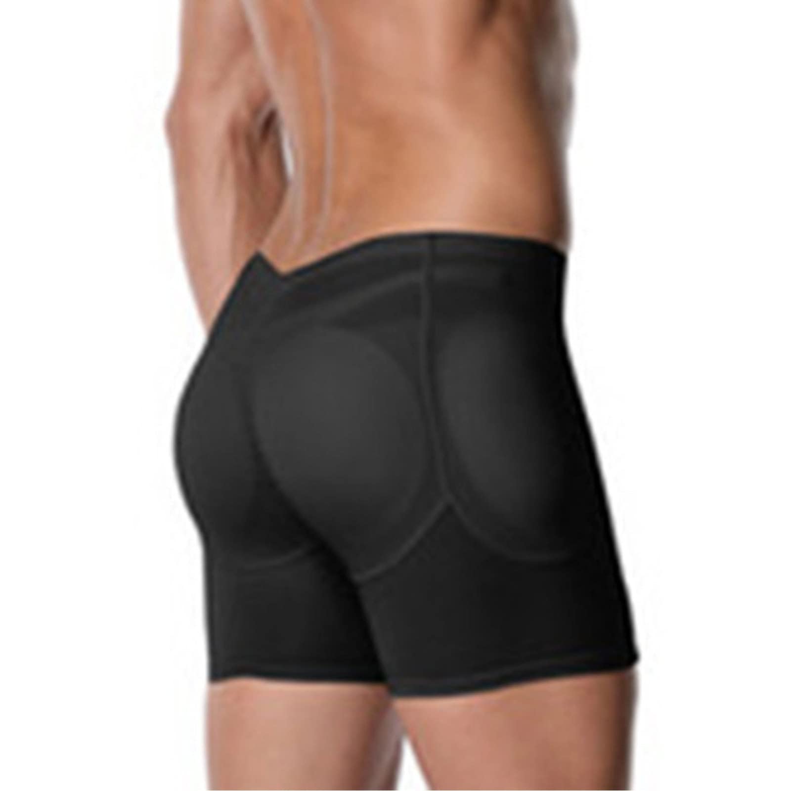 Männer Shaper 4pcs Pads Slips Niedrige Taille Körper Schlanker Unterwäsche Feste Kontrolle Bauchgürtel Gefälschte Arschhöschen,B-3XL