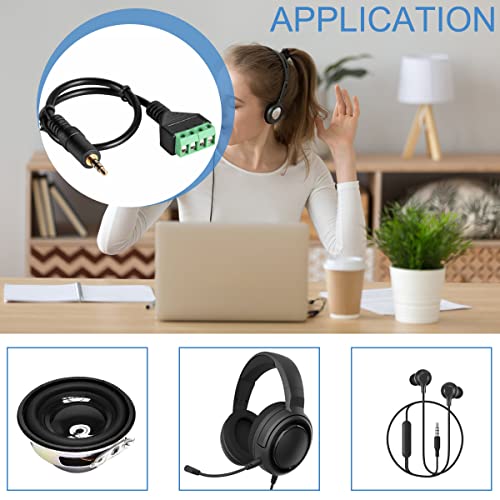 Xiatiaosann 3.5mm Speaker Wire Adapter, 1/8" 4 Pole Stereo TRRS Male Jack to AV 4 Screw Terminal Block Balun Connector Cable, Solderless Terminal Block Cord 30cm (3.5mm M/ 4pin), 2 PCS - Image 6