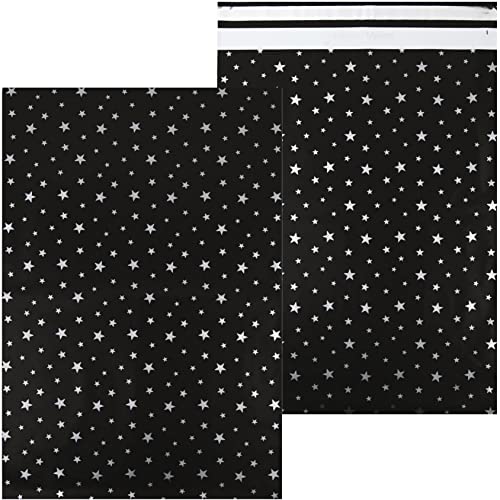 Image of Inspired Mailers - Poly Mailers 16x22-50 Pack - Silver Stars Deluxe - Large Mailing Envelopes - Large Shipping Envelopes - Large Shipping Bags - Big Mailers