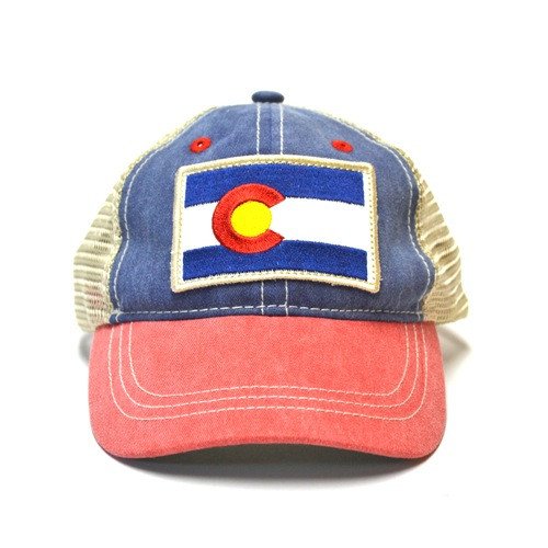YoColorado Kid's Vintage Colorado Flag Trucker Hat Multicolored2