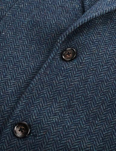 Image of PJ PAUL JONES Mens Herringbone Blazer Vintage Tweed Wool Blend Sport Coat Jacket