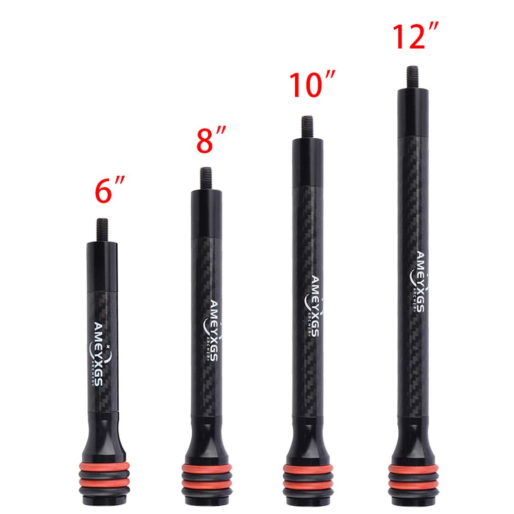 SHARROW Tiro al Arco Estabilizador de Proa Barra Lateral Estabilizador de Carbono 6" 8" 10" 12" Extender Varilla para Arco Compuesto y Arco Recurvo