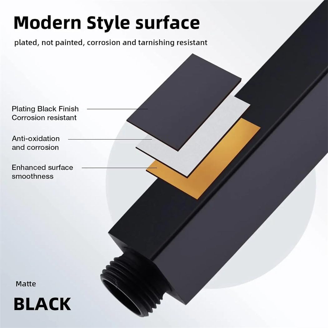 Ceiling Mounted Shower Arm, Rain Shower Head Square Extension Arm Stainless Steel Ceiling Mount Shower Extender