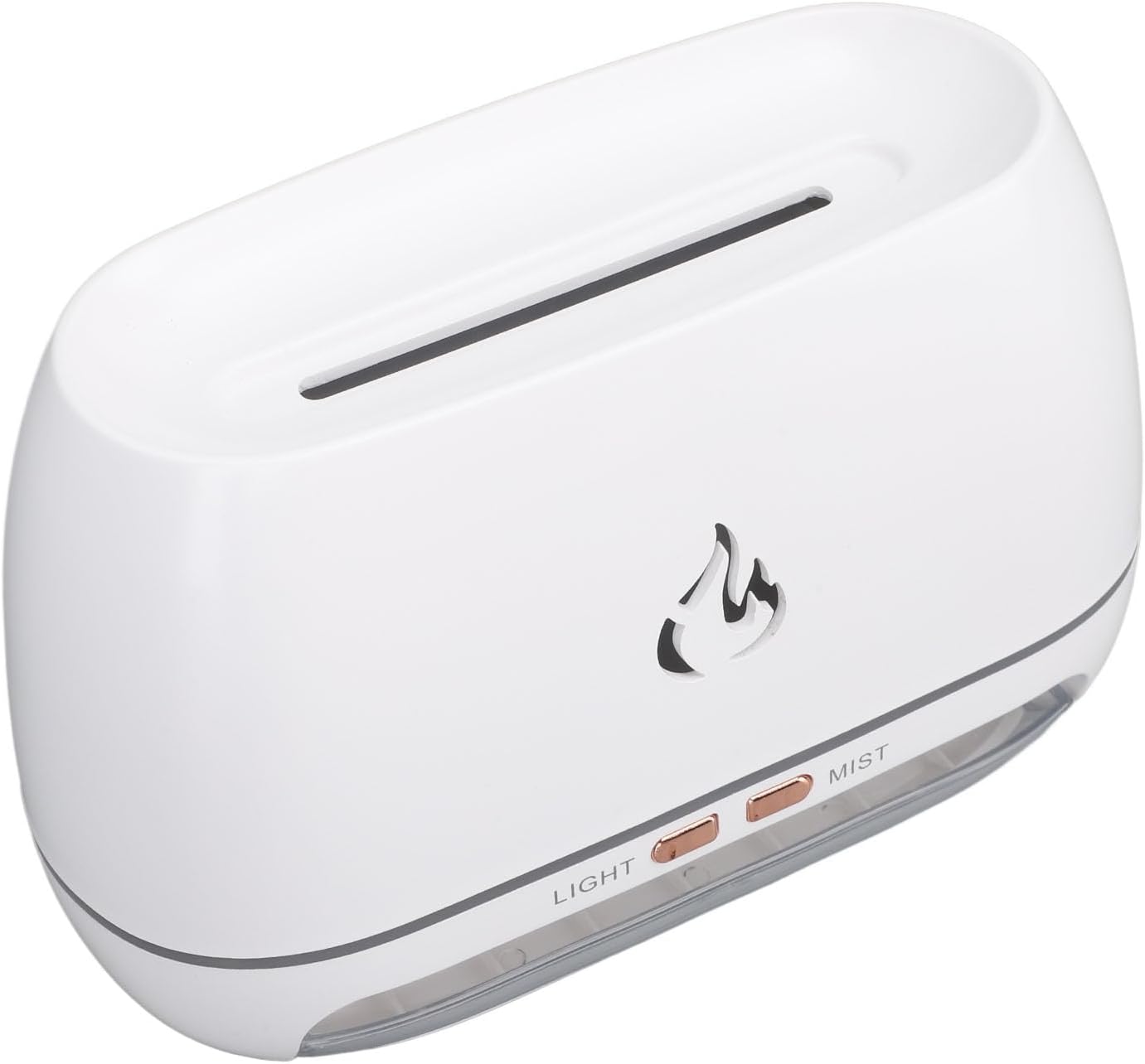 Respicefinem Flame Diffuser White 7 Colors Realistic Silent Operation 200ML 6W Flame Mist Humidifiers for Office Bedroom Home