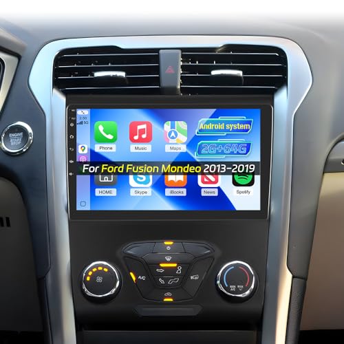 [2+64G] Car Radio for Ford Fusion Mondeo 2013-2019 with Wireless Carplay and Android Auto - 9 Inch Touchscreen Android Car Stereo - DSP/Multiple UI/WiFi/GPS Navi/SWC + AHD Backup Camera
