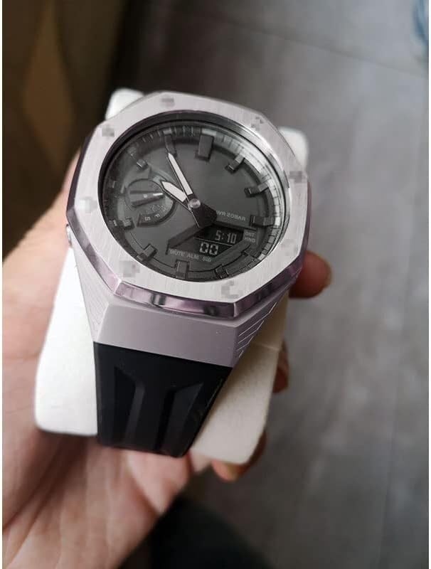 Accessoires de modification GA2100 avec boîtier montre acier et bracelet caoutchouc