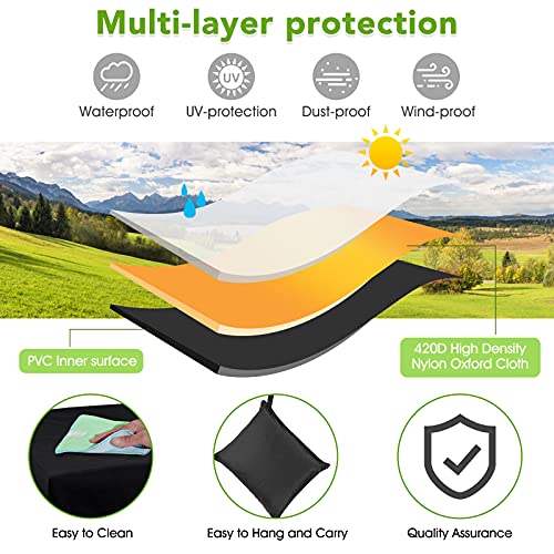 Patio Sofa Cover,Patio Loveseat Cover,Patio Seat Cover,420D Lounge Deep Chair Cover,Durable And Waterproof Outdoor Furniture Chair Cover,Oxford Cloth Cover,54''(L)X38''(W)X29''(H),Black #TOP2