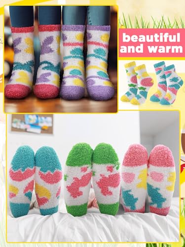 Image of Skicuff 6 Pairs Women Fuzzy Socks Bulk Slipper Warm Sleeping Crew Socks for Women Men Microfiber Soft Holiday Teacher Gifts