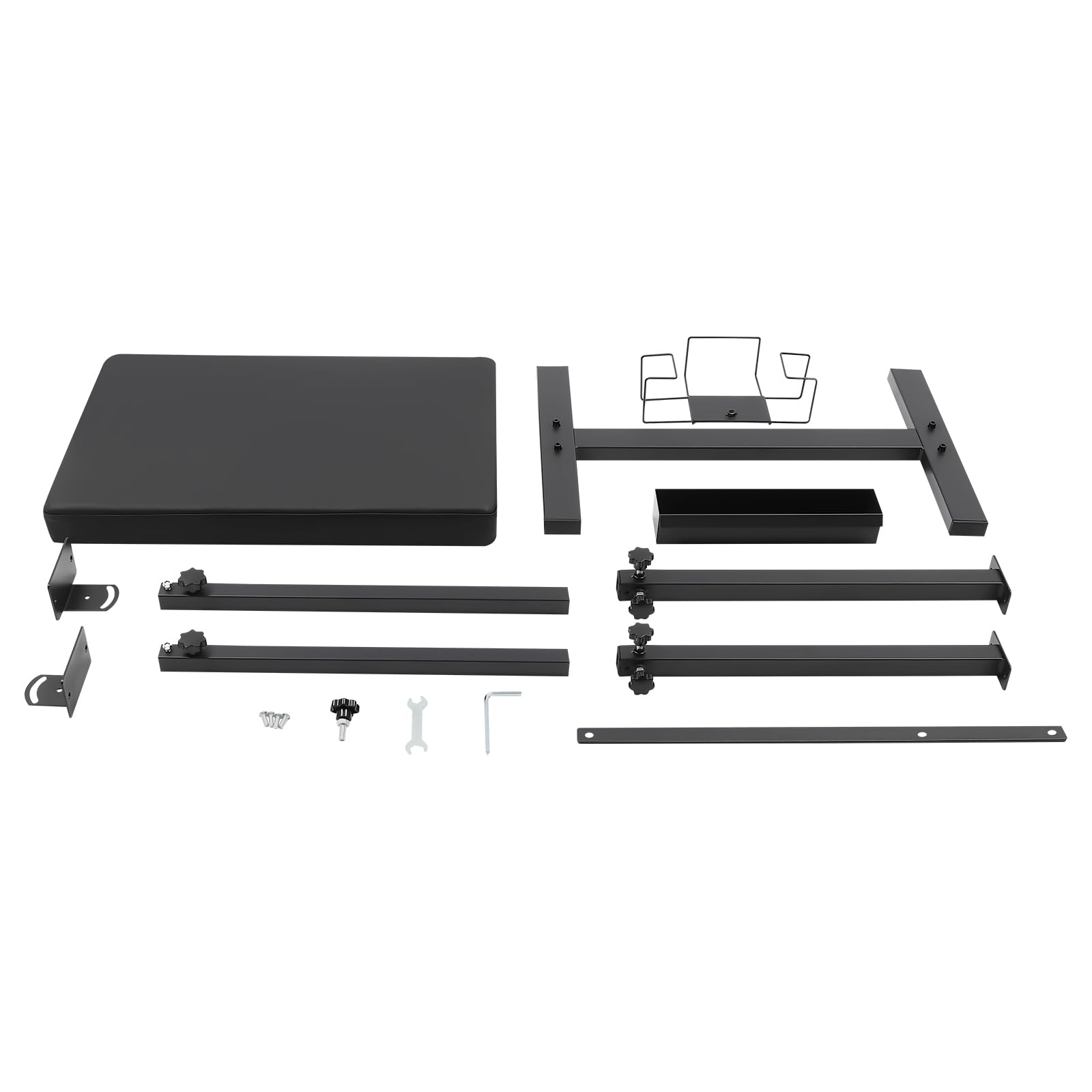 Czarny stojak na podłokietniki do tatuażu, z regulacją wysokości, nośność 50 kg, do salonu studia, domu 60 x 40 x 66-98 cm