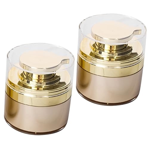minkissy Contenedor de loción de viaje Contenedores de plástico Frasco de bomba sin aire 2 piezas Tarro de crema tipo Push Loción Dispensador de
