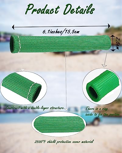 Image of 8 PCS 2500 Spark Plug Wire Boots Protector, 6 Inch Green Spark Plug Heat Shield Sleeve Replacement for LS1 LS2 SBC BBC 350 454 Engines, Thermal Protection Cover for Car Truck Engine Bay Dress Up