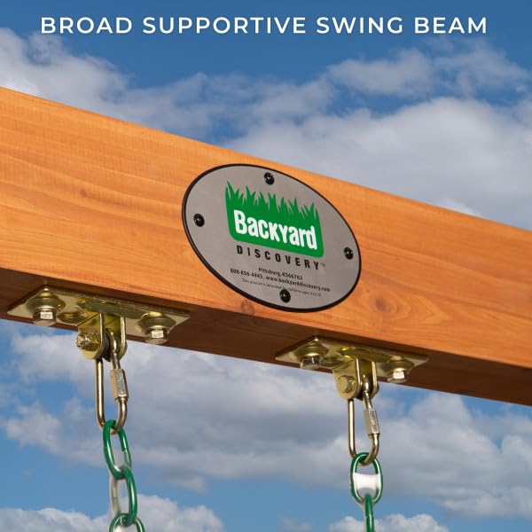 Backyard Discovery Durango Cedar Wood Swing Set Kit with Classic A-Frame, Two Belt Swings, Pinch-Free Ropes, Easy Assembly, Heavy-Duty, Lumber and Hardware Included, Outdoor Playset, Ages 3-10 - image 5