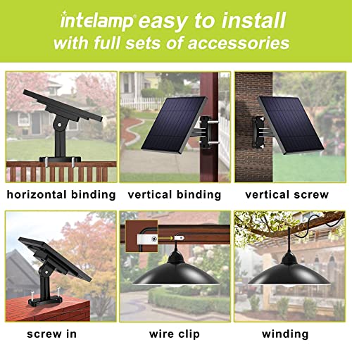 Intelamp Solar Pendant Lights, Solar Shed Lights By Remote Control Solar Powered Indoor & Outdoor Lights Hanging Lights For Storage Room Home Yard Porch Balcony #TOP5
