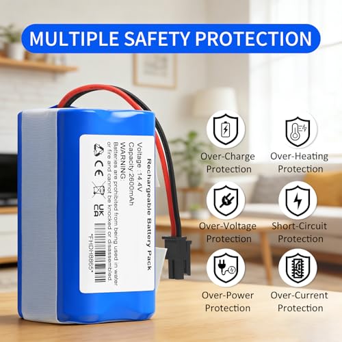 Image of CMICR18650F9M-4S1P Vacuum Battery for Eufy RoboVac LR20 LR30 L35 Hybrid+ | Bagotte BG800 BG850 Ultenic U092-INR-MH1-4S1P Laresar Grande 2 Sweeping Kyvol Cybovac L20 E20 E30 E31 T2996011 14.4V 2600mAh