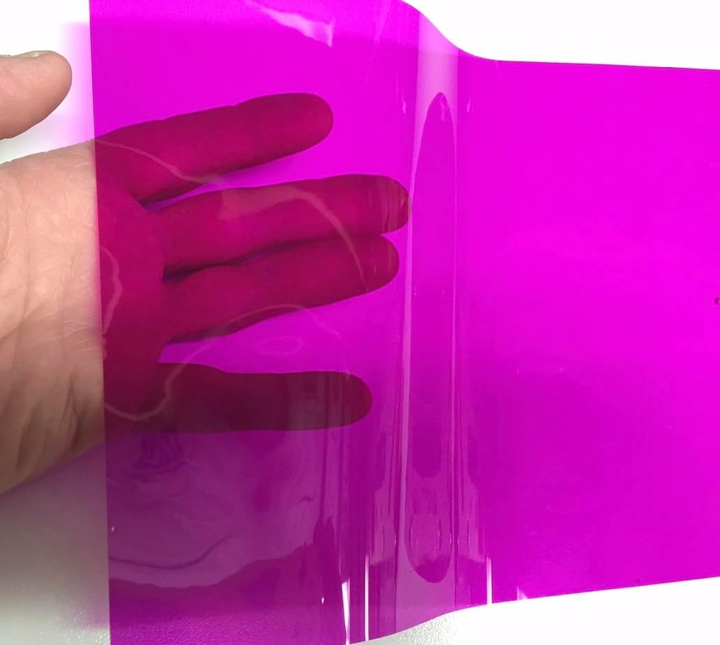 20 Colored Transparent Vinyl Sheets, 12 inch x 12 inch, Adhesive Coated
