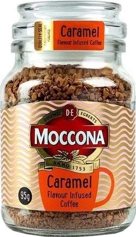 Image of Moccona instant coffee flavored delicious 95 gr in glass jar (Caramel)