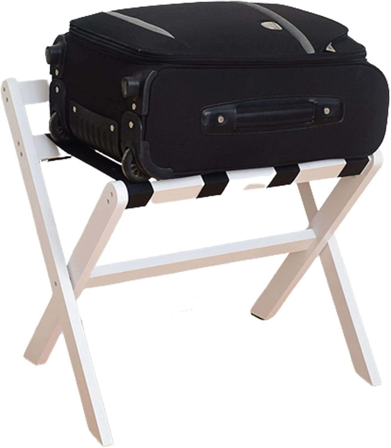 MSHGSKU Luggage Holder Luggage rack Luggage Rack With Shelf Folding Luggage Rack for Guest Room Bedroom Hotel Extra-Wide Luggage Rack Luggage Rack for Suitcases(White)