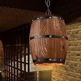 toneles de madera baratos material de sombra: la madera Sylbf Iluminación Colgante Vintage rústica Madera sólida Lámparas Restaurante Sala Estudio Dormitorio Antiguos Cask Toneles Lámparas