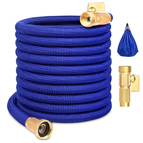 Garden Hose Water Hose Expandable Garden Hose Flexible Garden Hose 50FT No-Kink Flexible Expanding Water Hose with 4 Layer Latex Core 3 4 Solid Brass