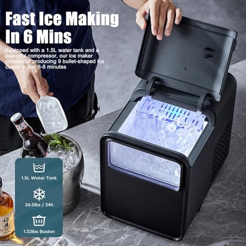 Máquina Portátil para Fabricar Hielo para Hogar miniatura 2