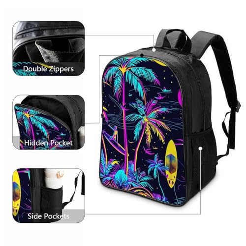 Sac à dos pour garçons et filles Palm Trees idéal pour l'école et les sorties - 3