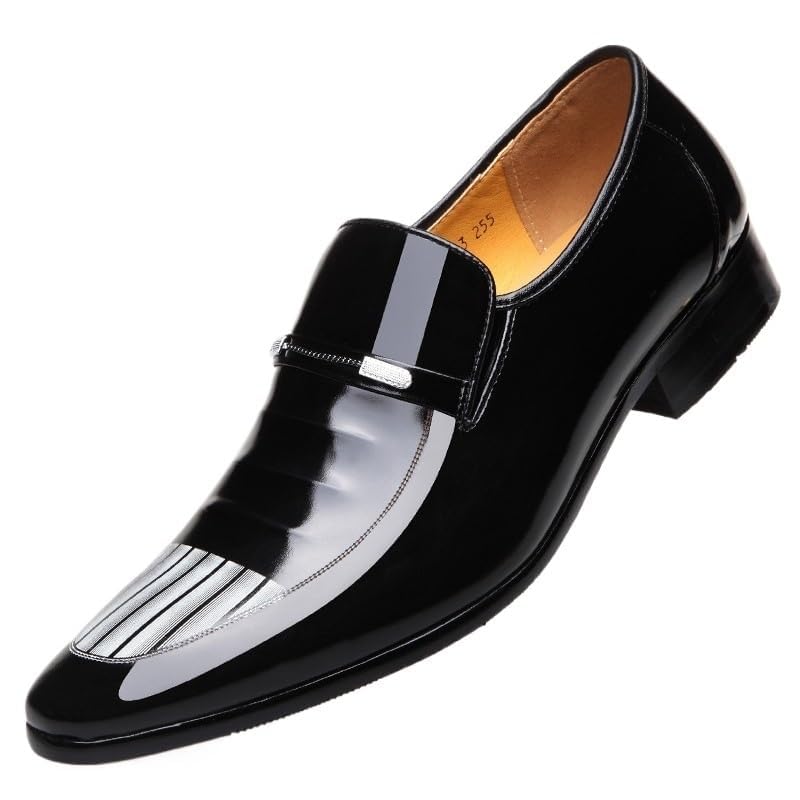 Men Patent Leather Lace Up Dress Shoes Oxford Pointed Toe Business Wedding Office Brogue Classic Tuxedo Formal Fashion