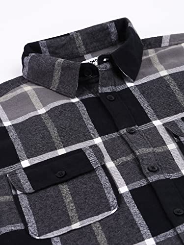 Image of Dennis Lingo Men's Black Slim Fit Cotton Casual Shirt