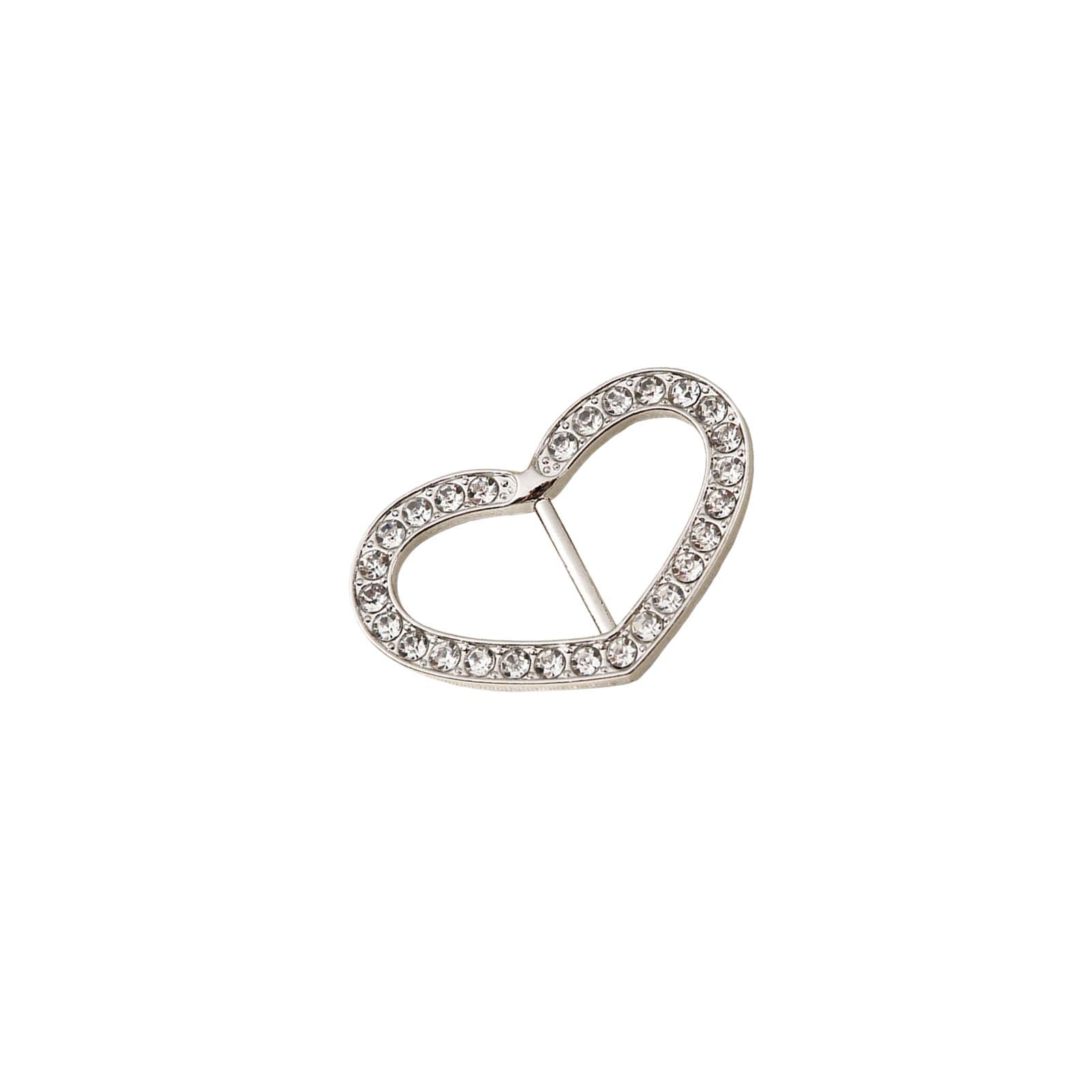 Ribbon Slider DIY Bridal Chic Craft Rhinestone Buckle for Belt Hairbow Girls Argent Heart-image-41