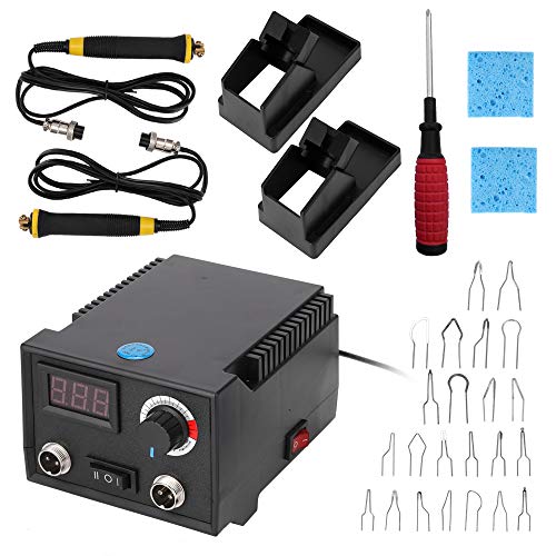 KKmoon Pirograbador de Madera,Máquina de Pirografía de Temperatura Ajustable,Tablero de Calabaza,Soldador Electrico,Máquina de Pirografía de Alambre de Soldadura 220V 23pcs