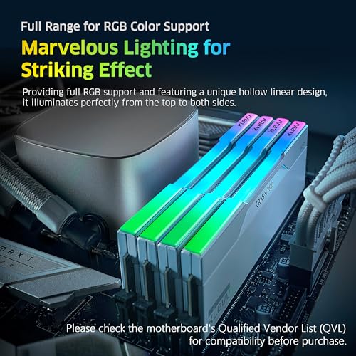 Image of KLEVV CRAS V RGB DDR5 32GB (2x16GB) 6400MHz CL32 1.35V Gaming Desktop Ram Memory SK Hynix Chip XMP 3.0 / AMD EXPO Ready - White (KD5AGUA80-64A320J)