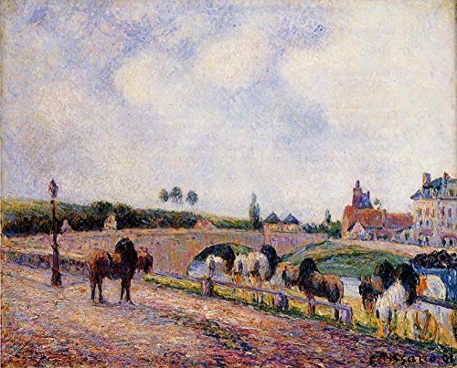 Peinture à l'huile le pont de Pontoise de Pissarro, le cadeau d'art idéal et intemporel