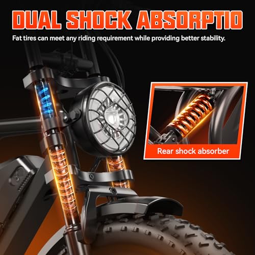 Image of TST Electric Bike for Adults 1500W Peak 20 inch Fat Tire All-Terrain E-Bike 60 Miles Electric Dirt Bike - 48V 15 AH Battery Electric Bicycle