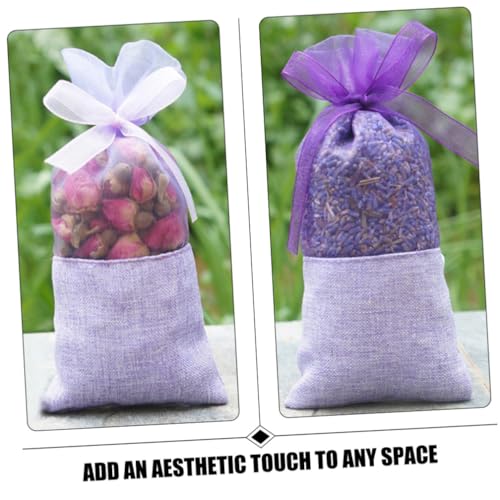 20 bolsas de saquitos de lavanda vacíos de organza para flores miniatura 3