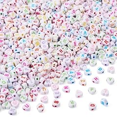 White Heart Letter Bead
