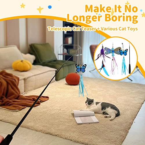 TAVADA Katzenspielzeug Set mit Katzentunnel,Katzen Spielzeug,37 Stück Kätzchen Maus Spielzeug Set,mit Katzentunnel,Bälle,Plüschspielzeug,Federspielzeug für Kitty Katzen