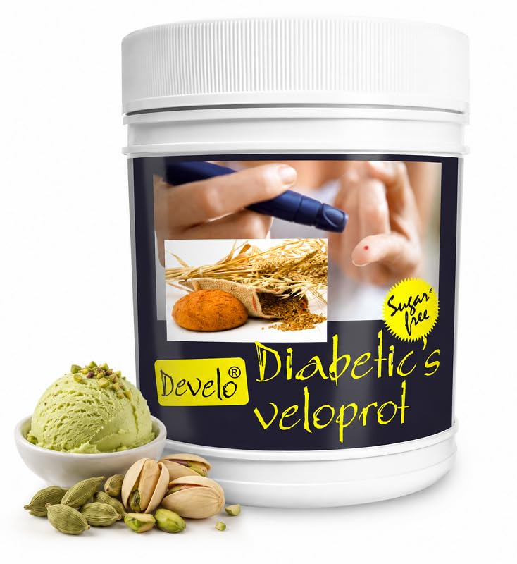 Image of Develo Diabetic Protein Powder for Diabetes Patient's care, Sugar Free Supplement for Men & Women - 500 g (Elaichi Pista)